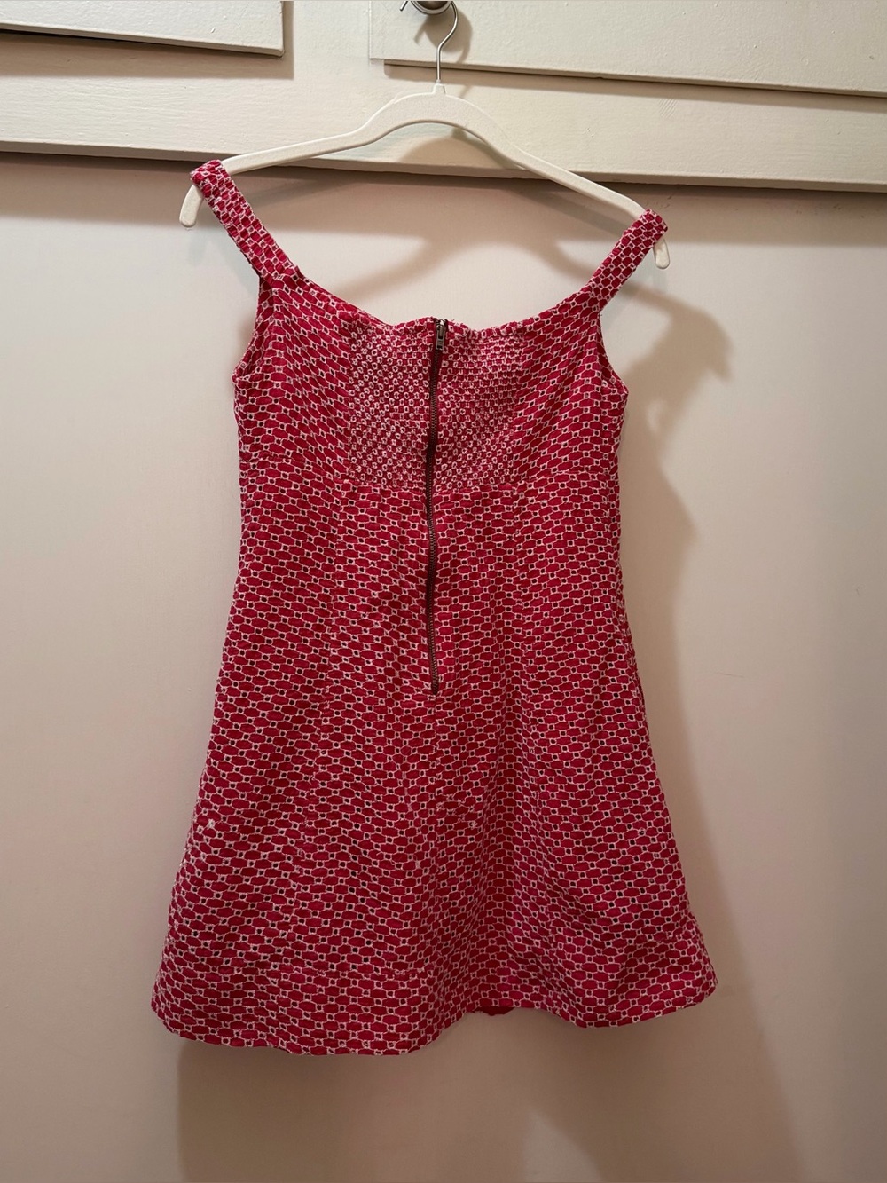 Free People Berry Kiss Mini Dress Red Embroidered Boho Cotton Off Shoulder S - Picture 5 of 16